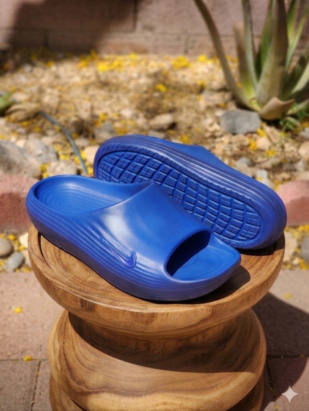 Nike Women's ReactX Rejuven8 Deep Royal Blue Slides Size 9